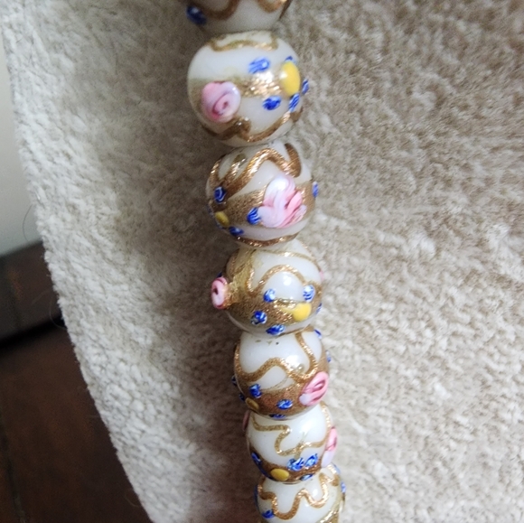 Antique venetian Fiorato or wedding cake beaded necklace - Picture 4 of 5